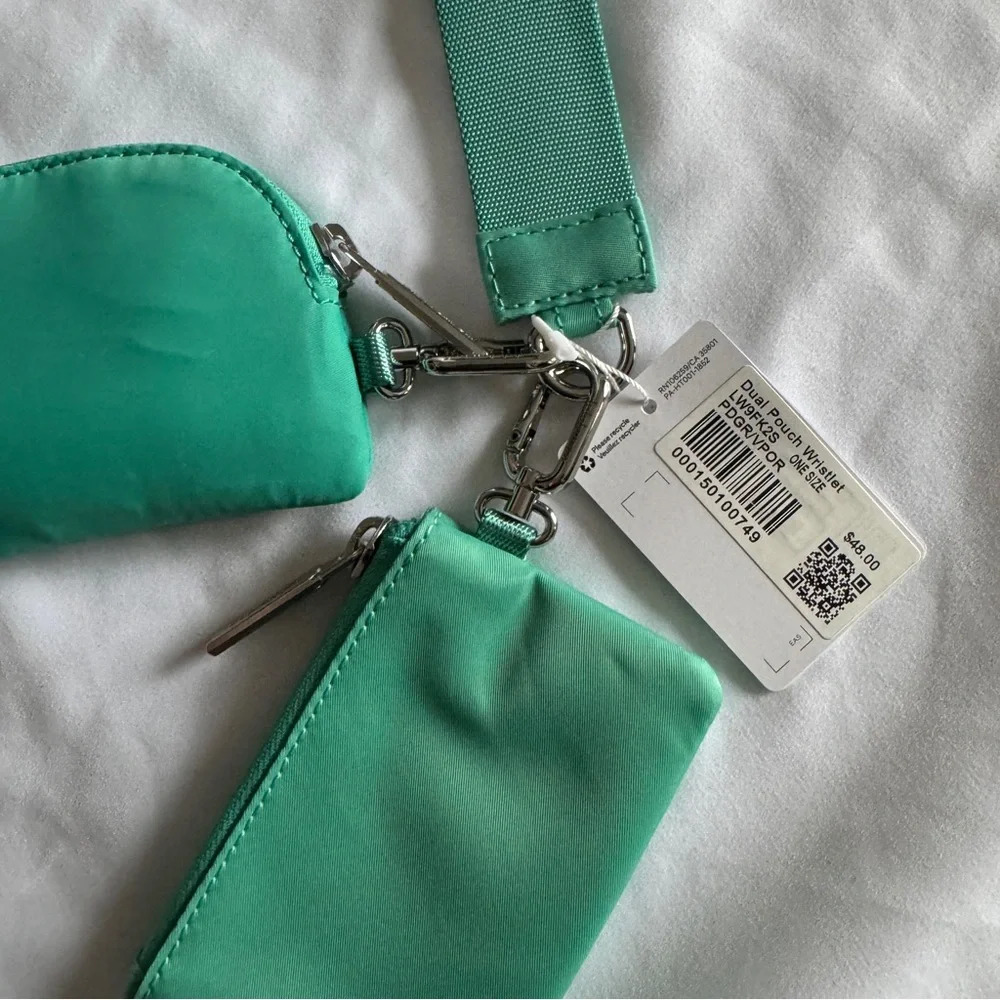 71🆕💚 Lululemon Dual Pouch Wristlet Paradise Green Vapour - Picture 5 of 6